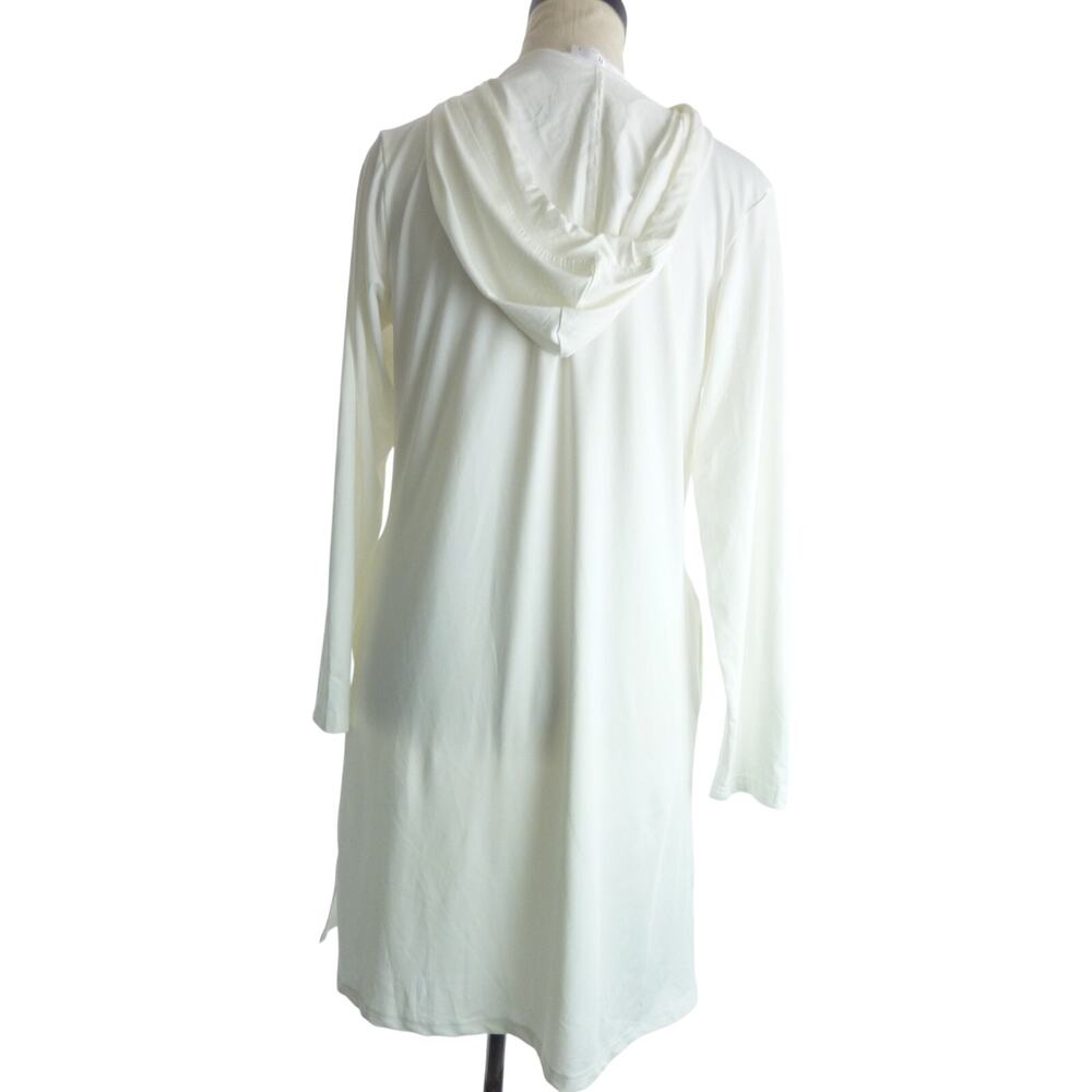 It Womens Hooded Beach Coverup Dress Size S White Polyester Lightweight Vacation - Picture 3 of 7